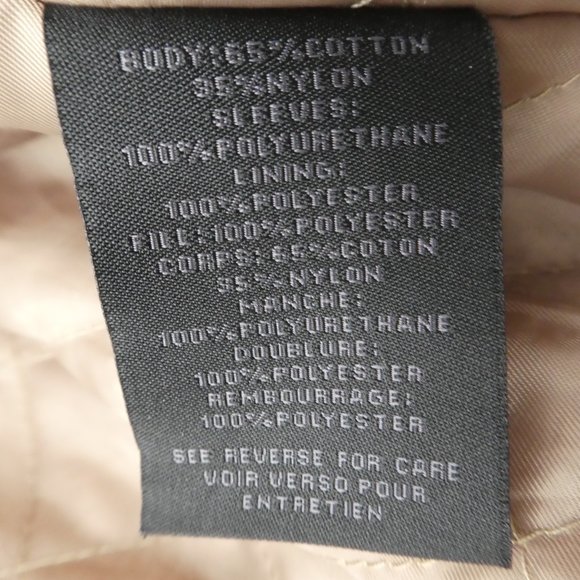 Steve Madden Jacket Cargo Safari Contrasting Faux Leather Sleeves Quilted Hood M - Picture 8 of 9